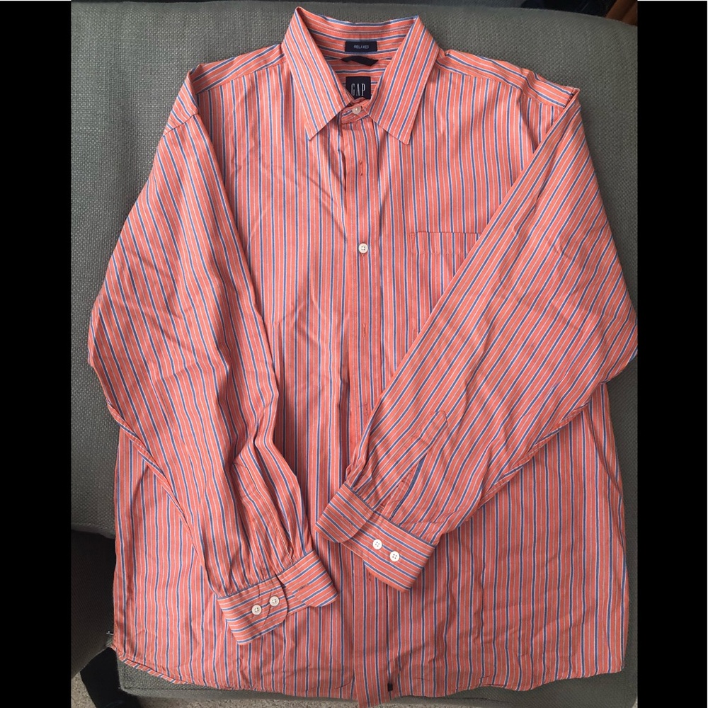 Orange and Blue GAP dress shirt size L